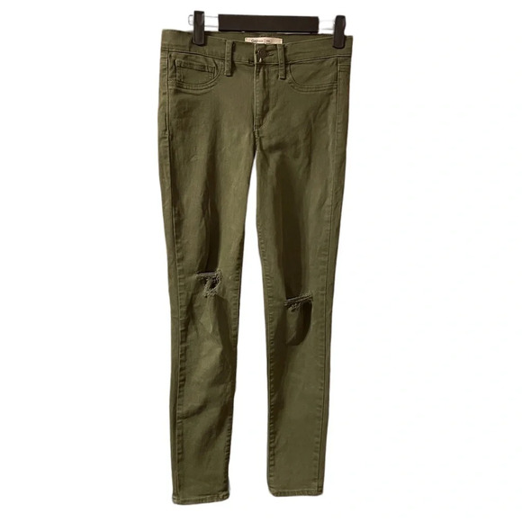 GAP OLIVE GREEN SKINNY JEGGINGS - Picture 1 of 4